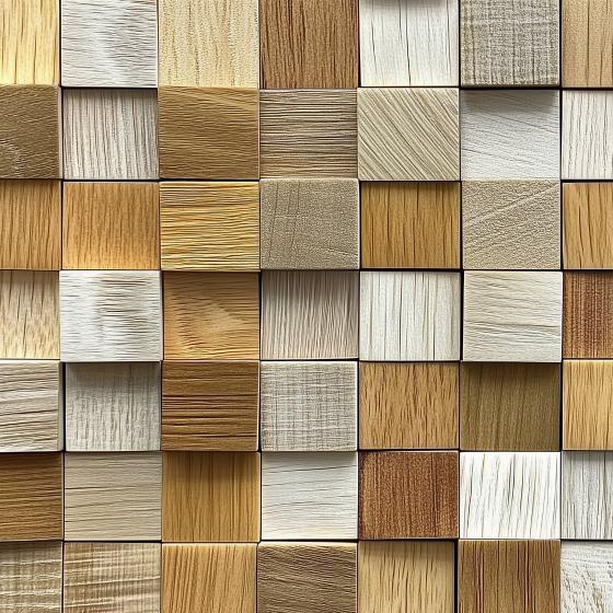 Papier peint 3D cubes de bois