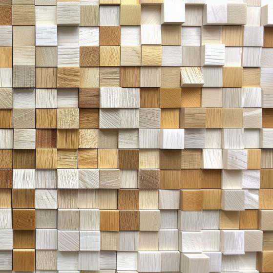 Papier peint 3D effet bois en relief