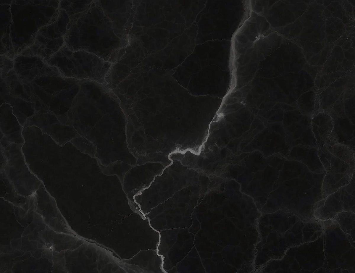 Papier peint marbre noir veiné blanc