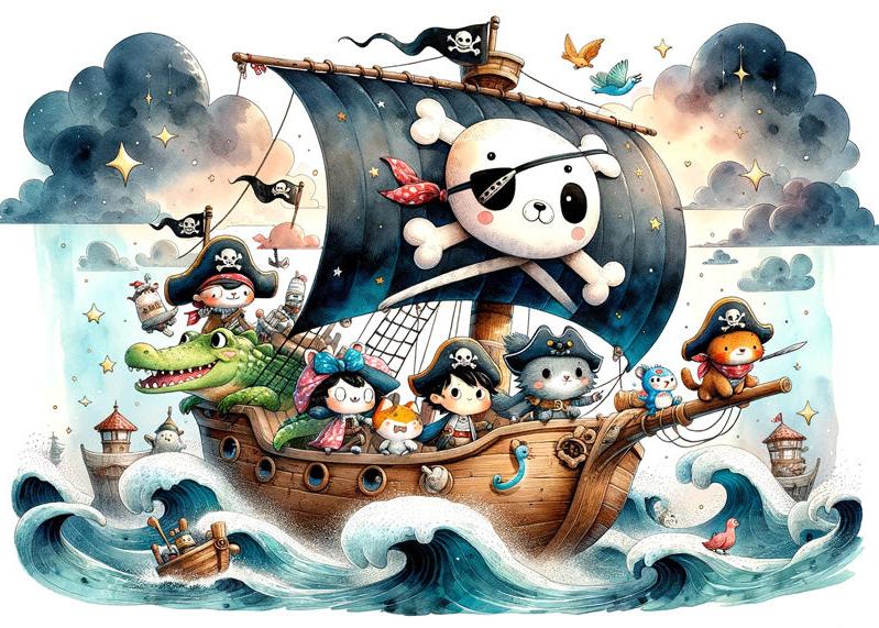 Papier peint pirate moussaillons enfant