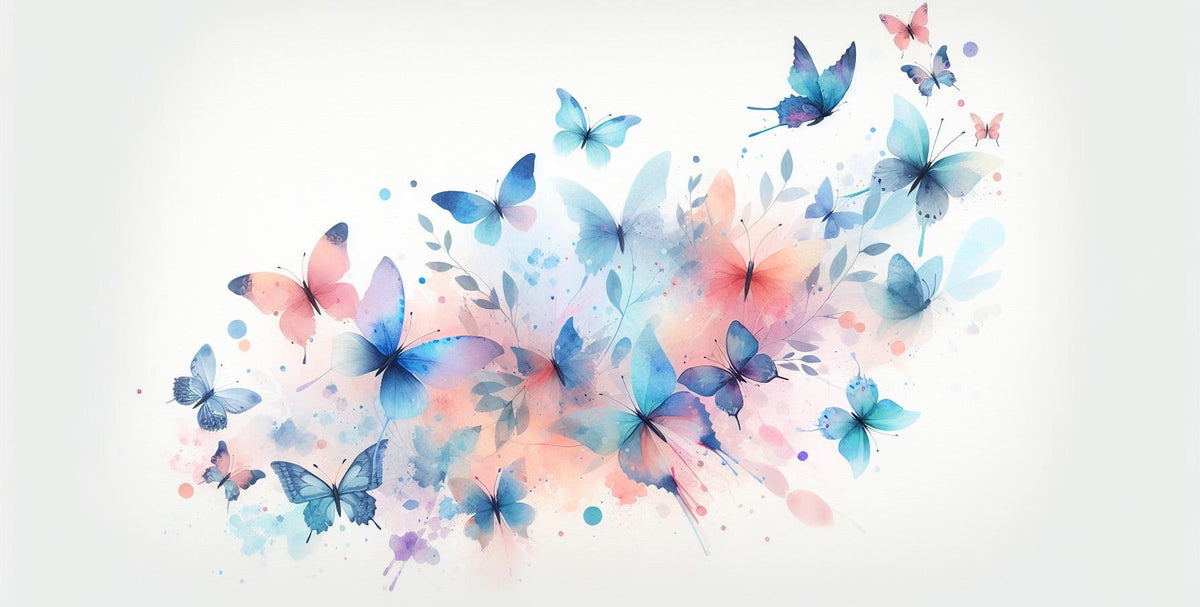 Papier peint papillons envolée aquarelle