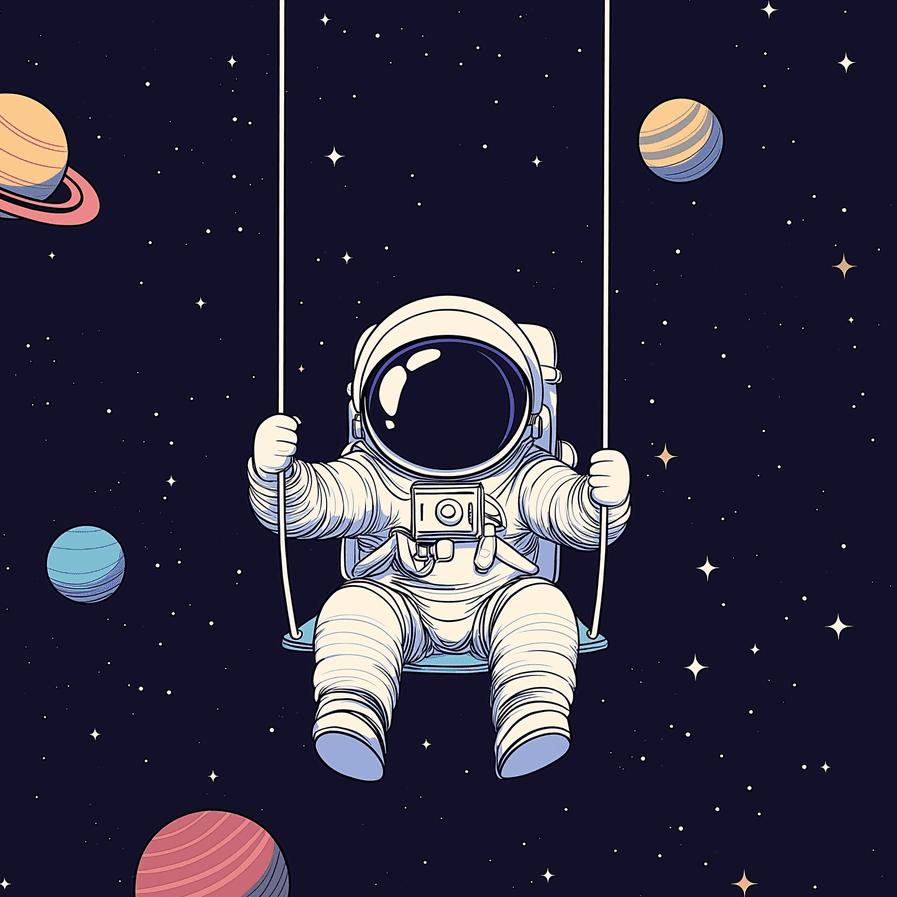 Papier peint espace astronaute étoilé