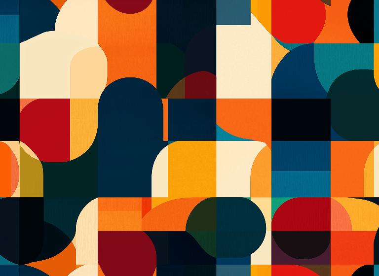Papier peint géométrique formes abstraites colorées