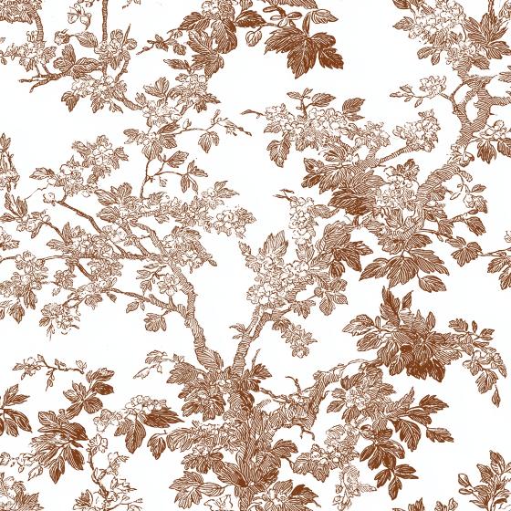 Papier peint shabby chic floral vintage marron