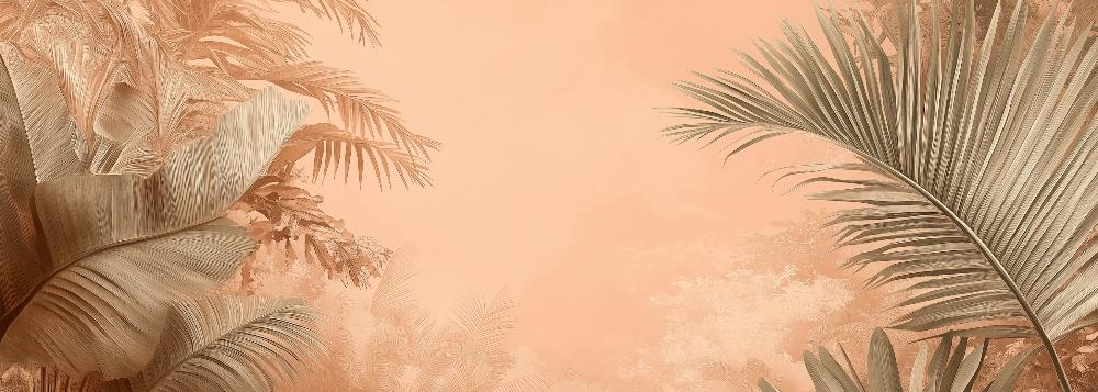 Papier peint terracotta paysage tropical