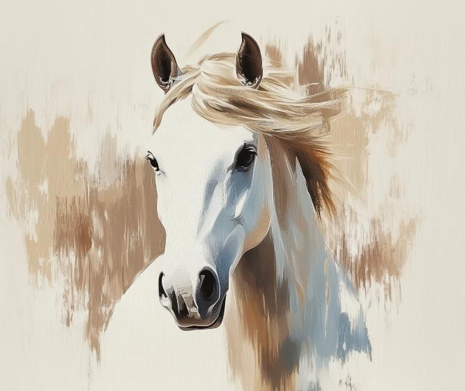 Papier peint cheval aquarelle élégant