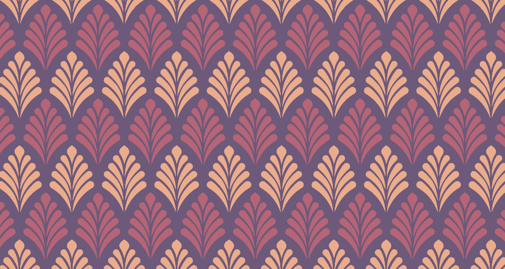 Papier peint art déco vintage mauve et rose