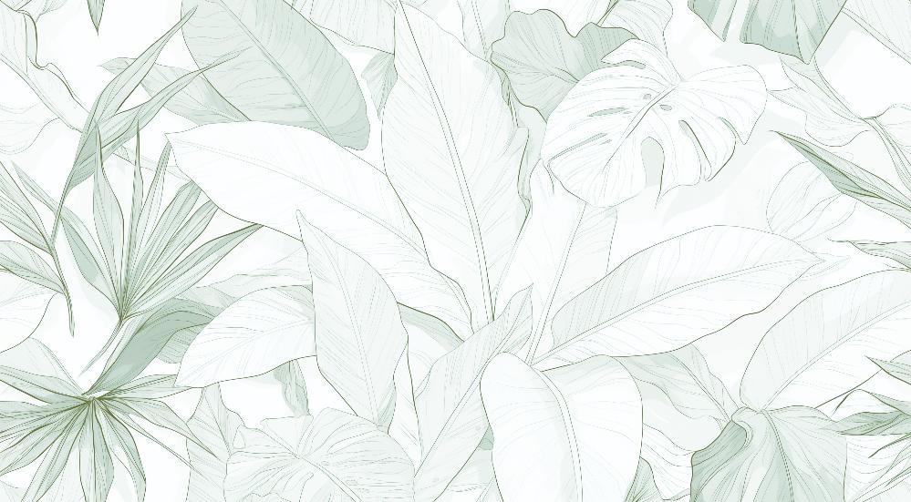 Papier peint feuillage vert tropical