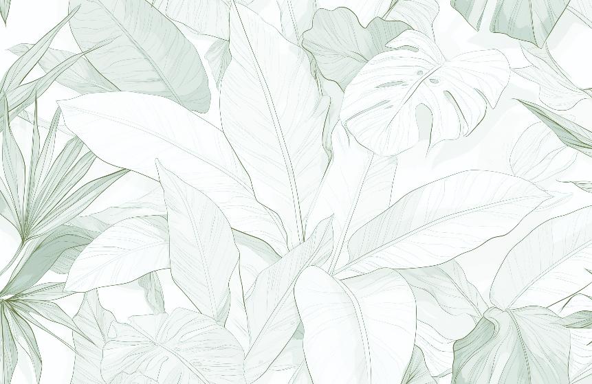 Papier peint feuillage vert tropical