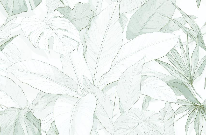 Papier peint feuillage vert tropical