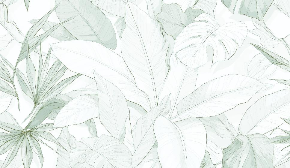 Papier peint feuillage vert tropical