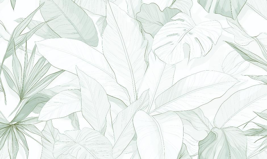 Papier peint feuillage vert tropical