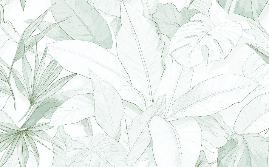 Papier peint feuillage vert tropical