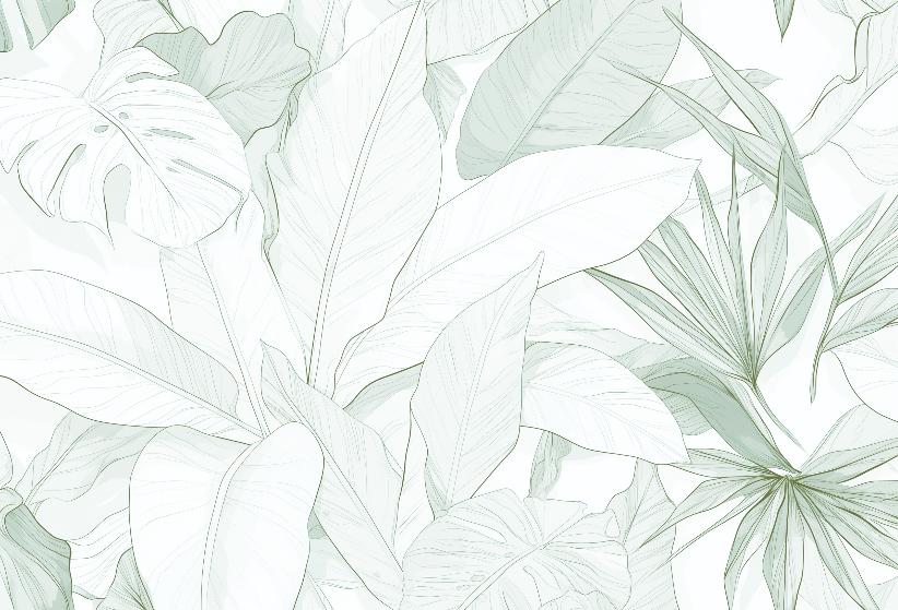 Papier peint feuillage vert tropical
