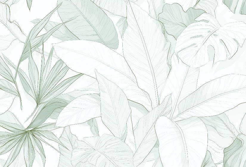Papier peint feuillage vert tropical