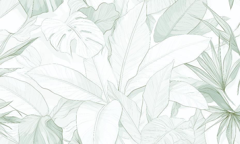 Papier peint feuillage vert tropical