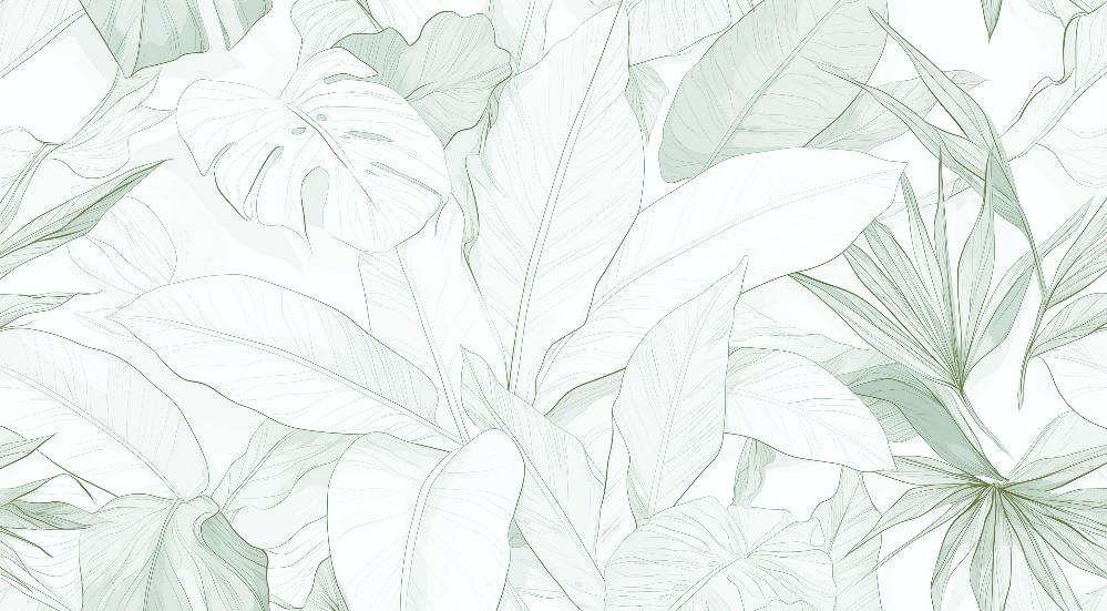 Papier peint feuillage vert tropical