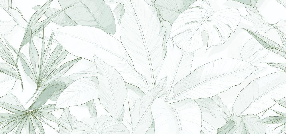 Papier peint feuillage vert tropical