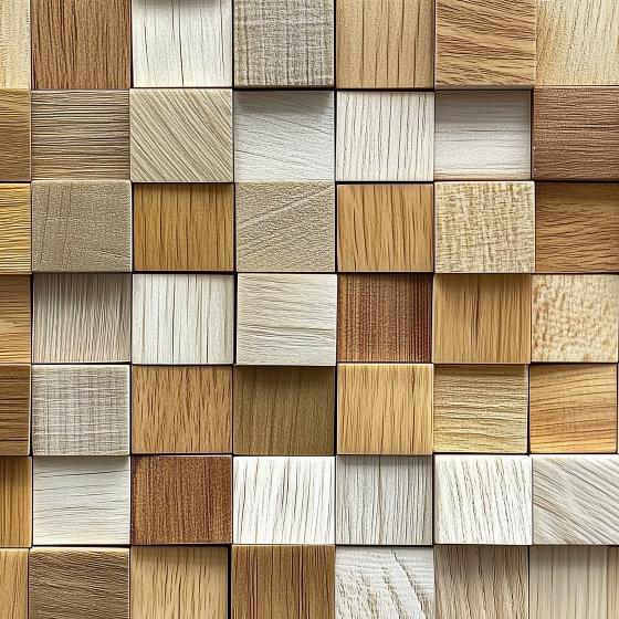 Papier peint 3D cubes de bois