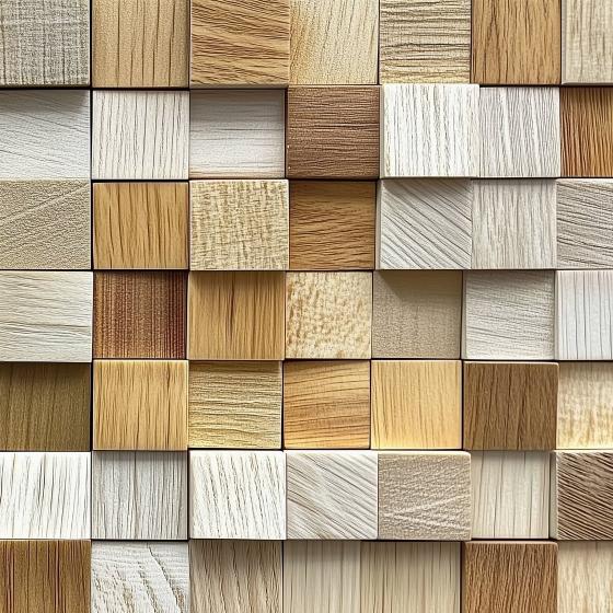 Papier peint 3D cubes de bois