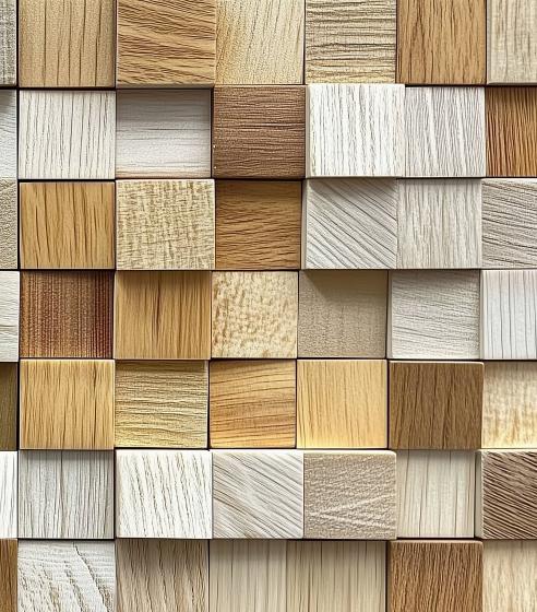 Papier peint 3D cubes de bois