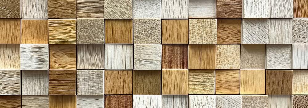 Papier peint 3D cubes de bois
