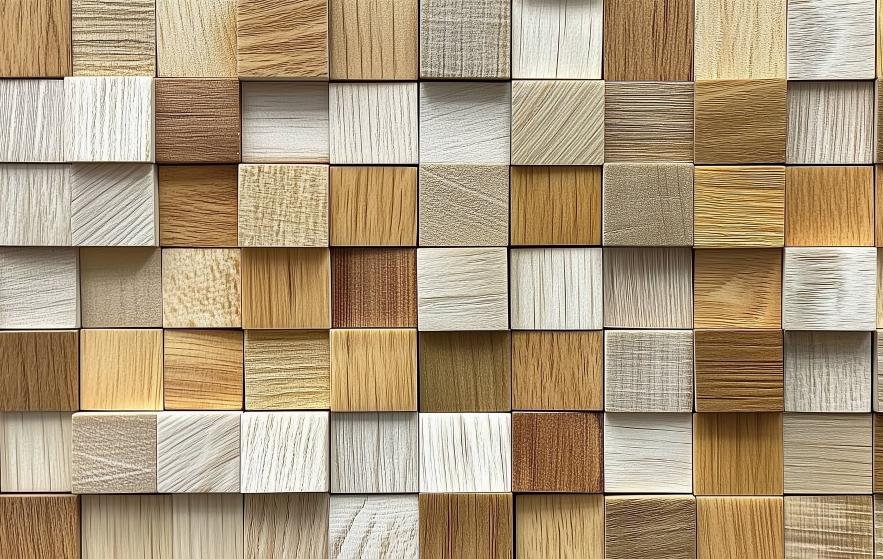 Papier peint 3D cubes de bois