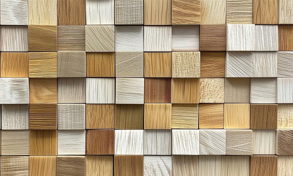 Papier peint 3D cubes de bois