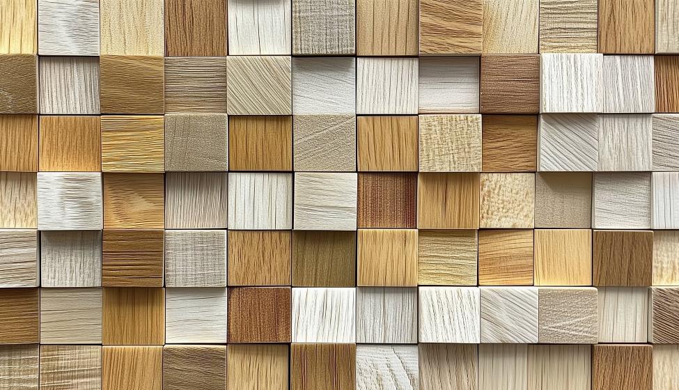 Papier peint 3D cubes de bois