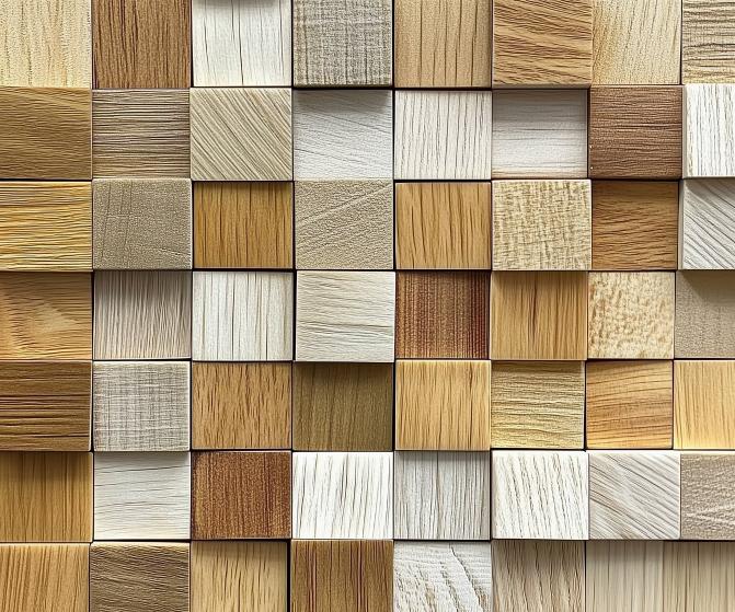 Papier peint 3D cubes de bois