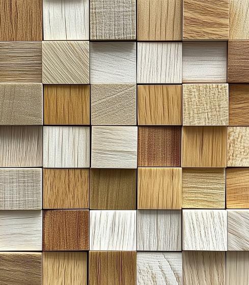 Papier peint 3D cubes de bois