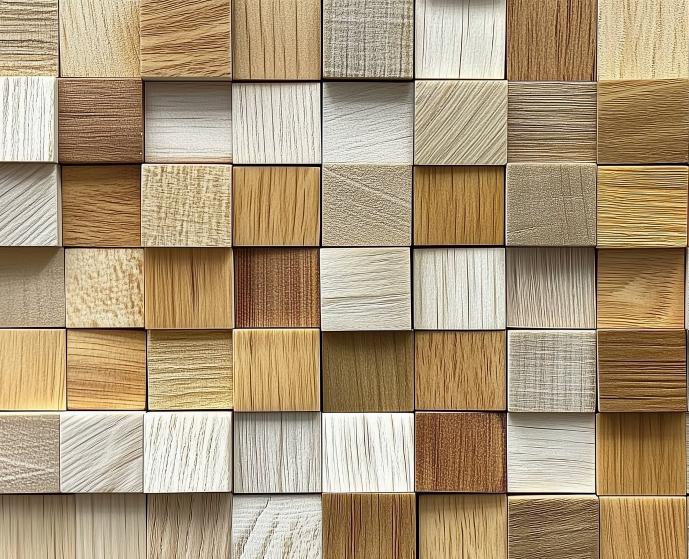 Papier peint 3D cubes de bois