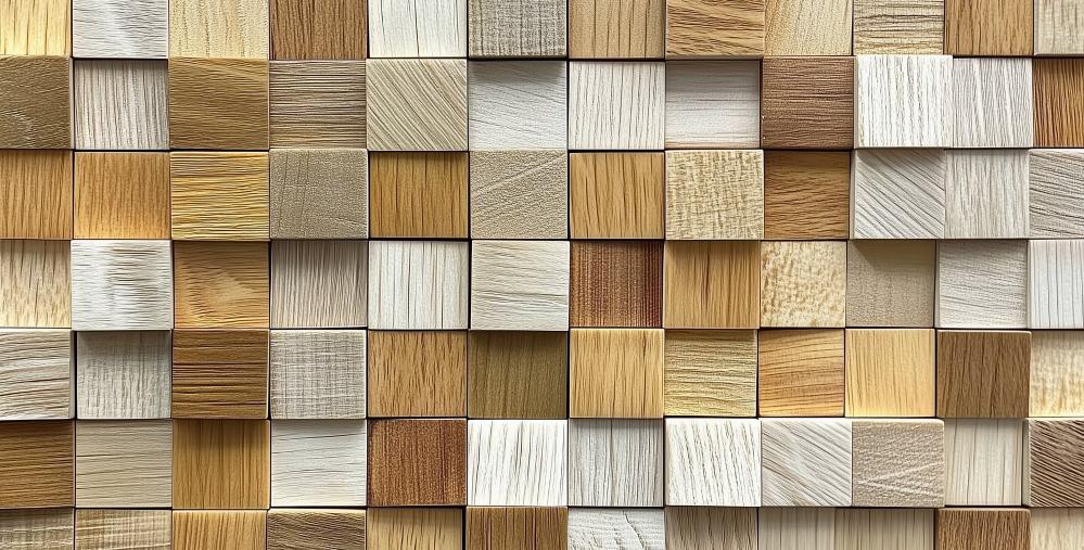 Papier peint 3D cubes de bois