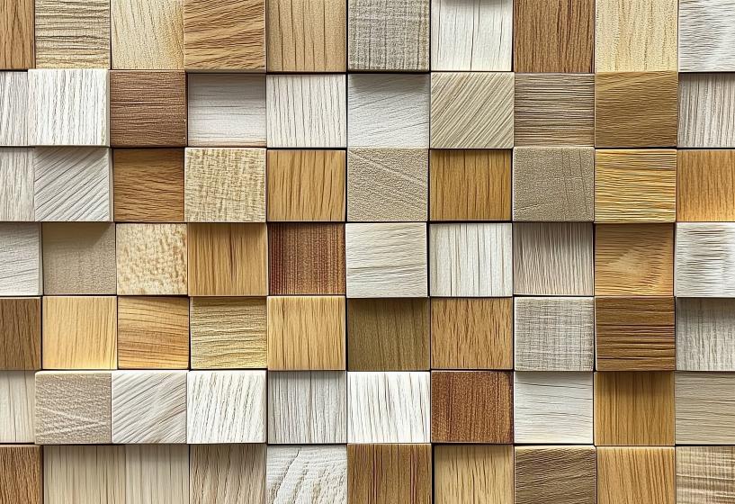 Papier peint 3D cubes de bois