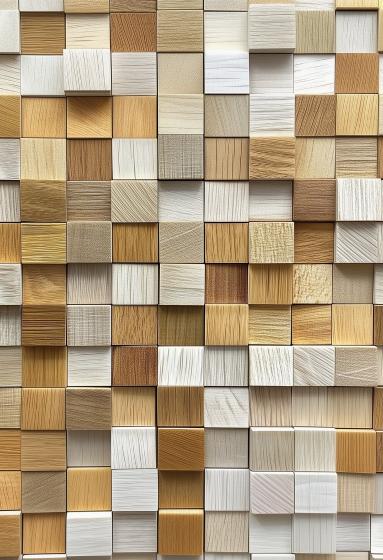 Papier peint 3D effet bois en relief