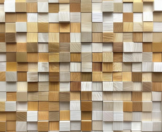 Papier peint 3D effet bois en relief