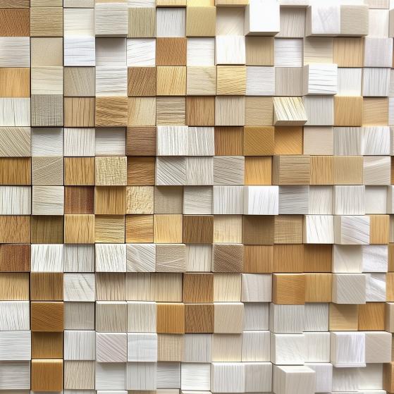 Papier peint 3D effet bois en relief