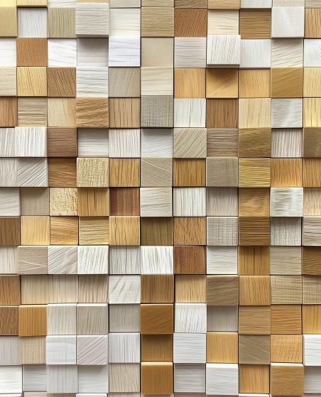 Papier peint 3D effet bois en relief