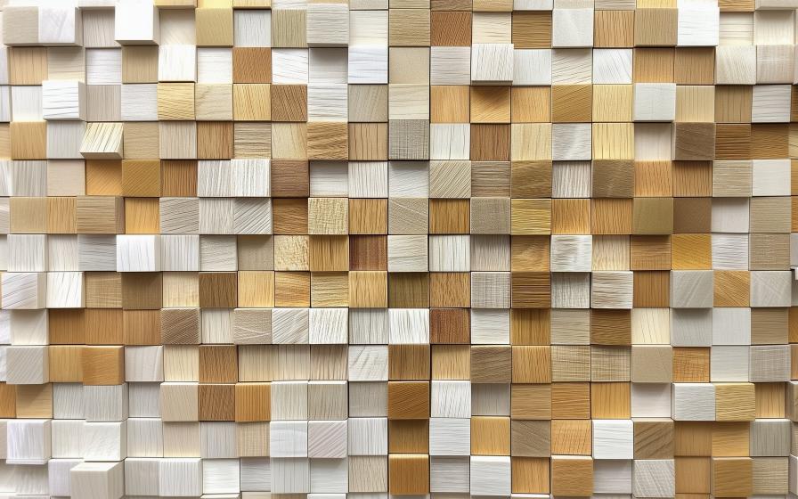 Papier peint 3D effet bois en relief