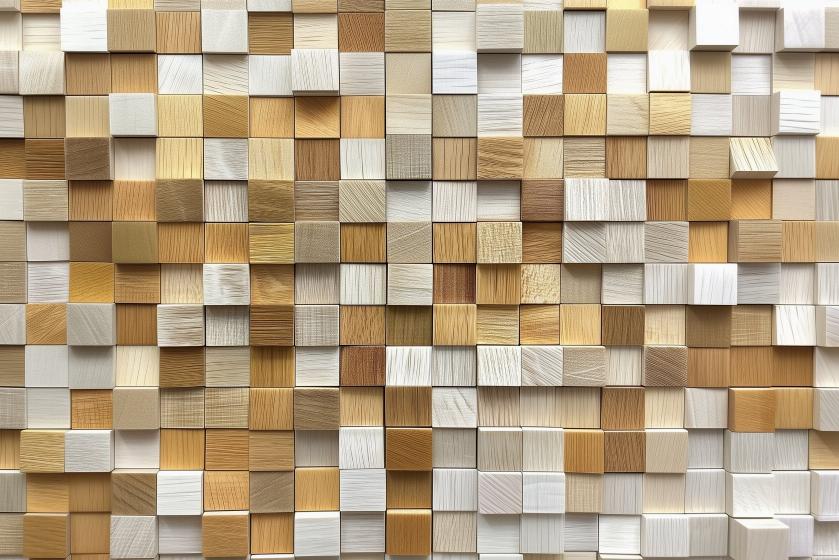 Papier peint 3D effet bois en relief