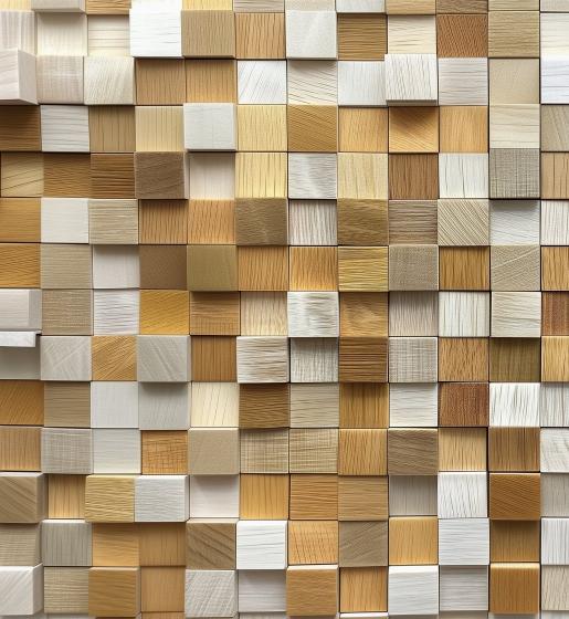 Papier peint 3D effet bois en relief