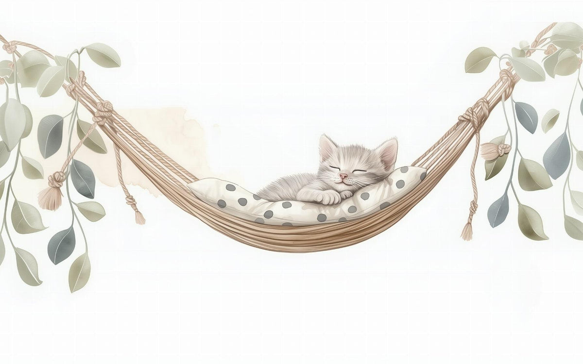 Papier peint chaton élégant chambre enfant