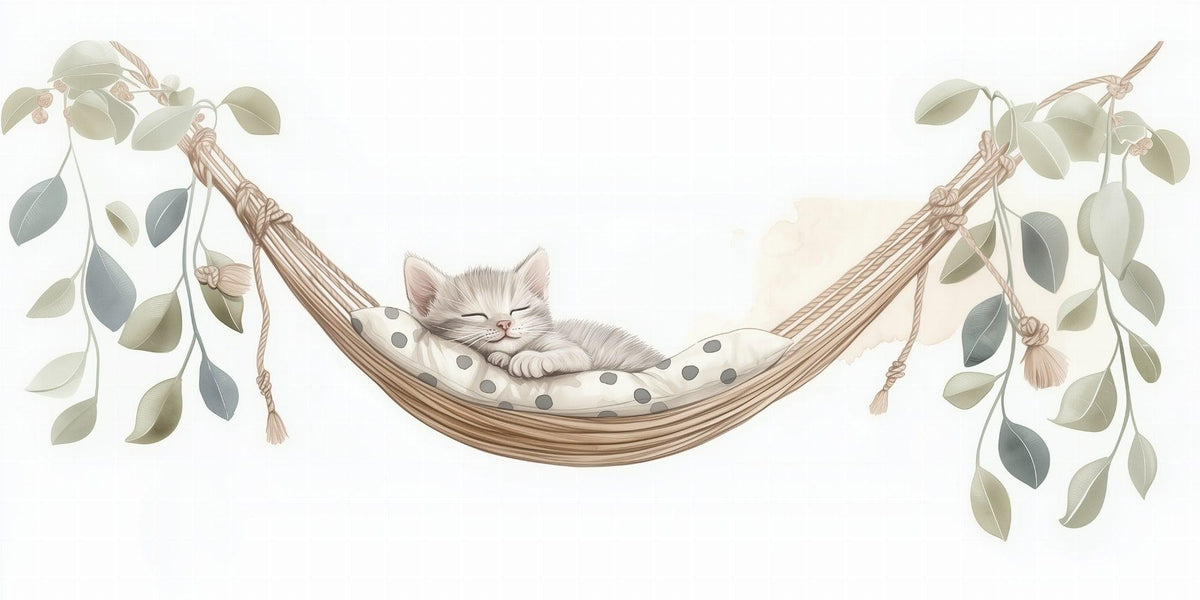 Papier peint chaton élégant chambre enfant