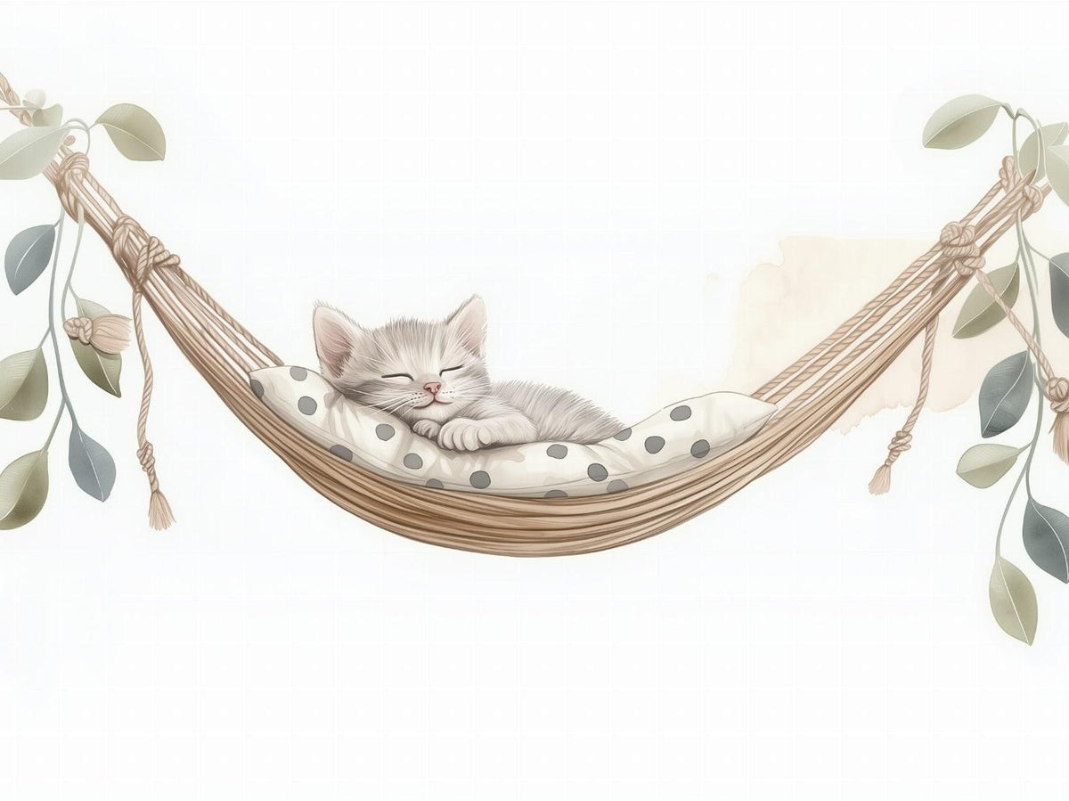 Papier peint chaton élégant chambre enfant
