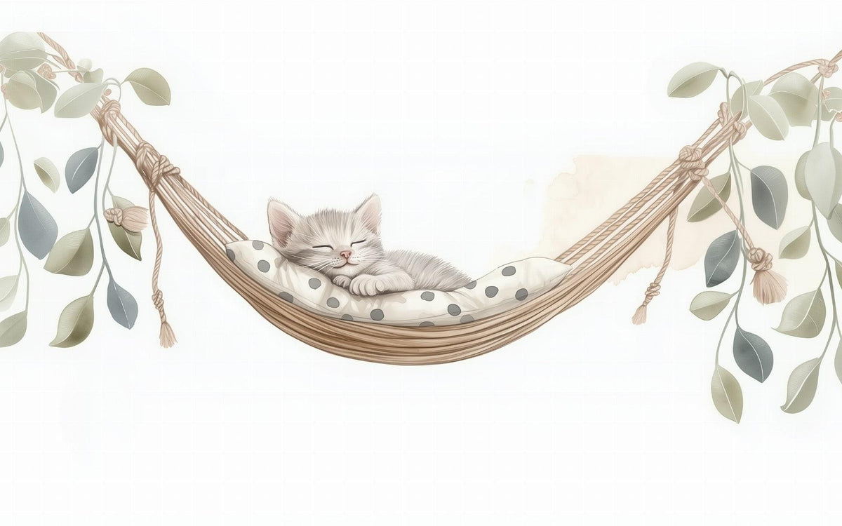 Papier peint chaton élégant chambre enfant