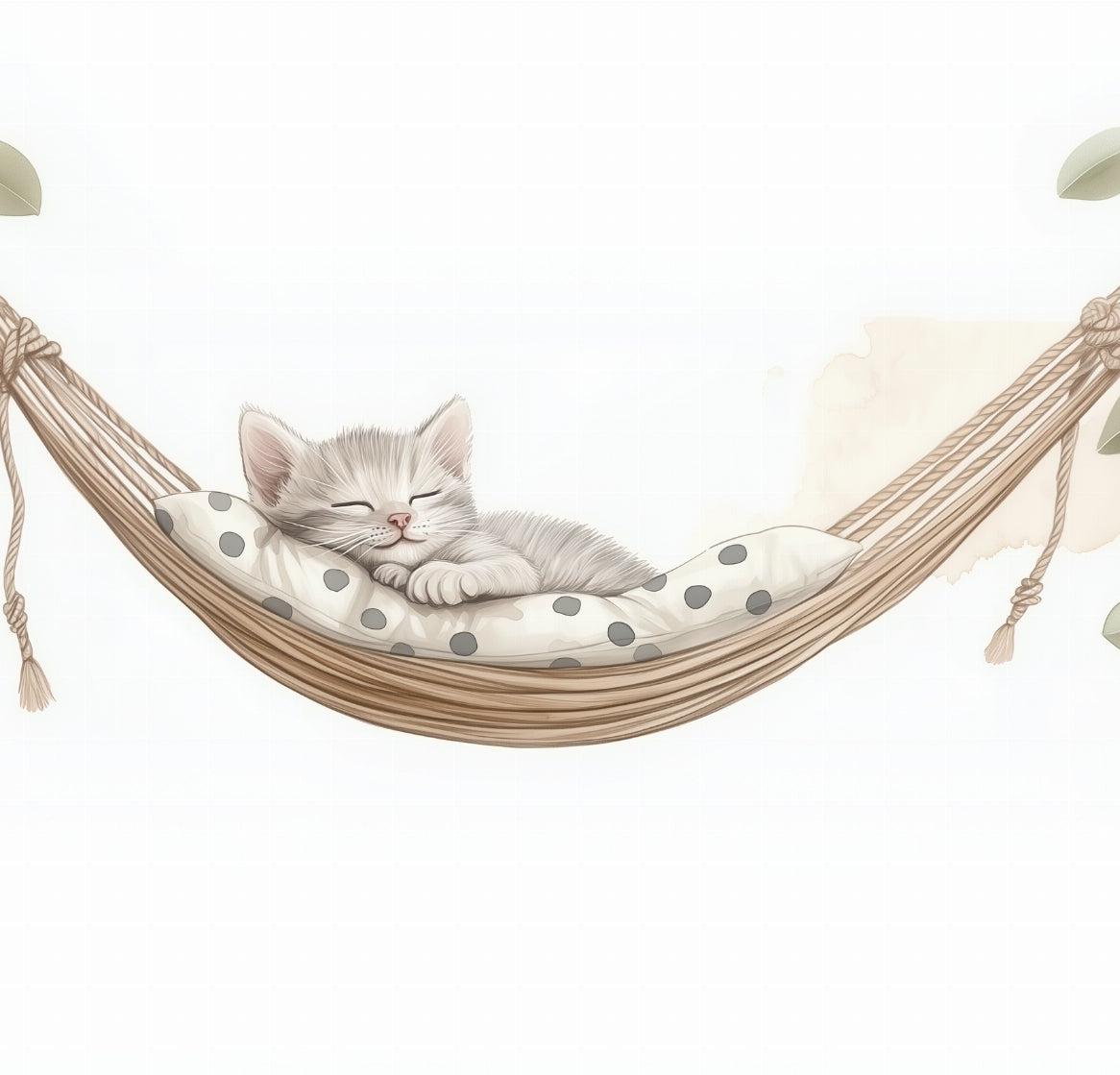 Papier peint chaton élégant chambre enfant