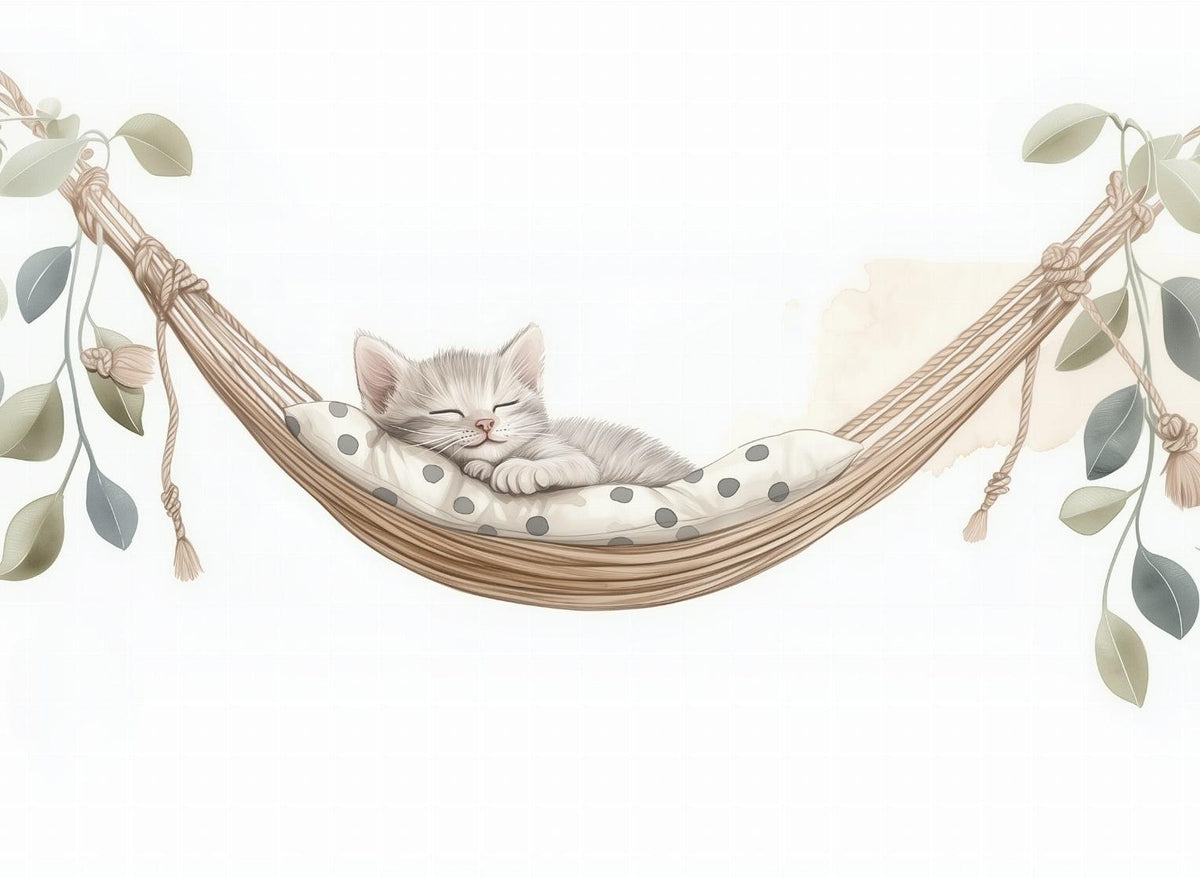 Papier peint chaton élégant chambre enfant