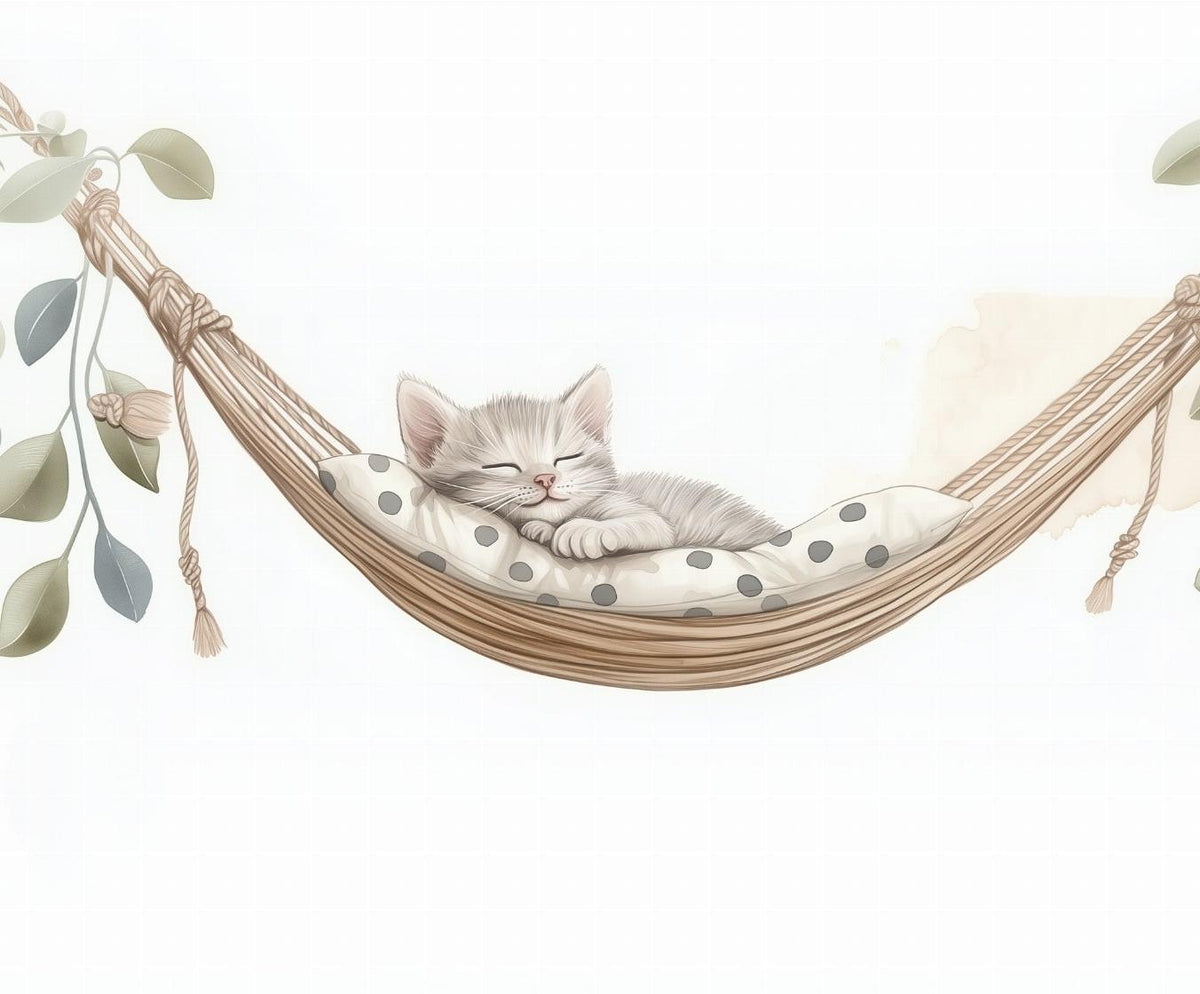 Papier peint chaton élégant chambre enfant