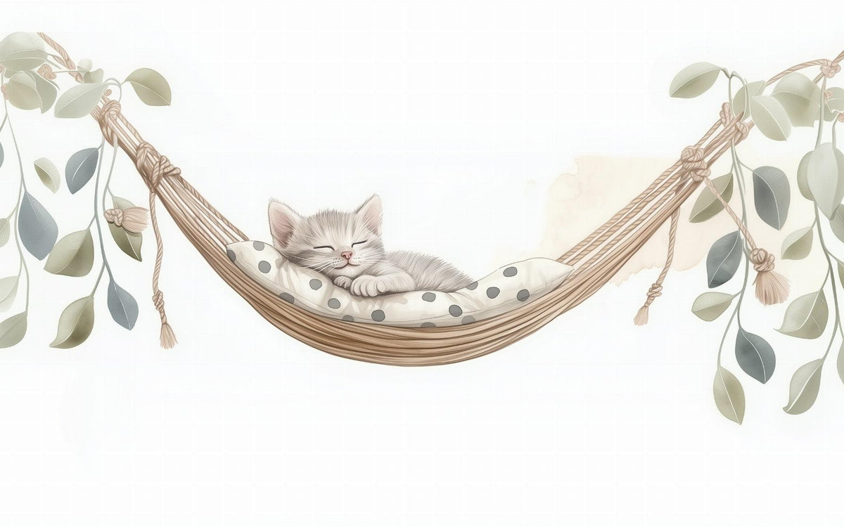 Papier peint chaton élégant chambre enfant