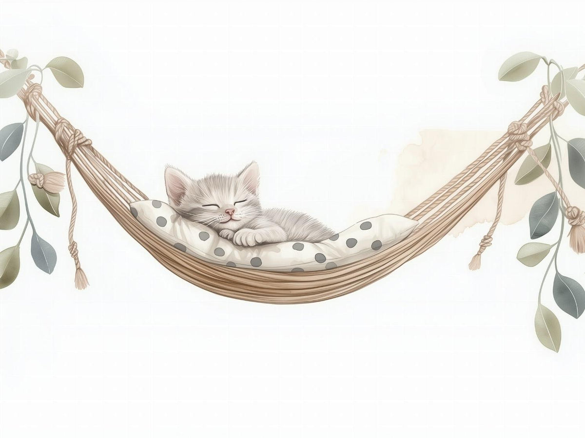 Papier peint chaton élégant chambre enfant